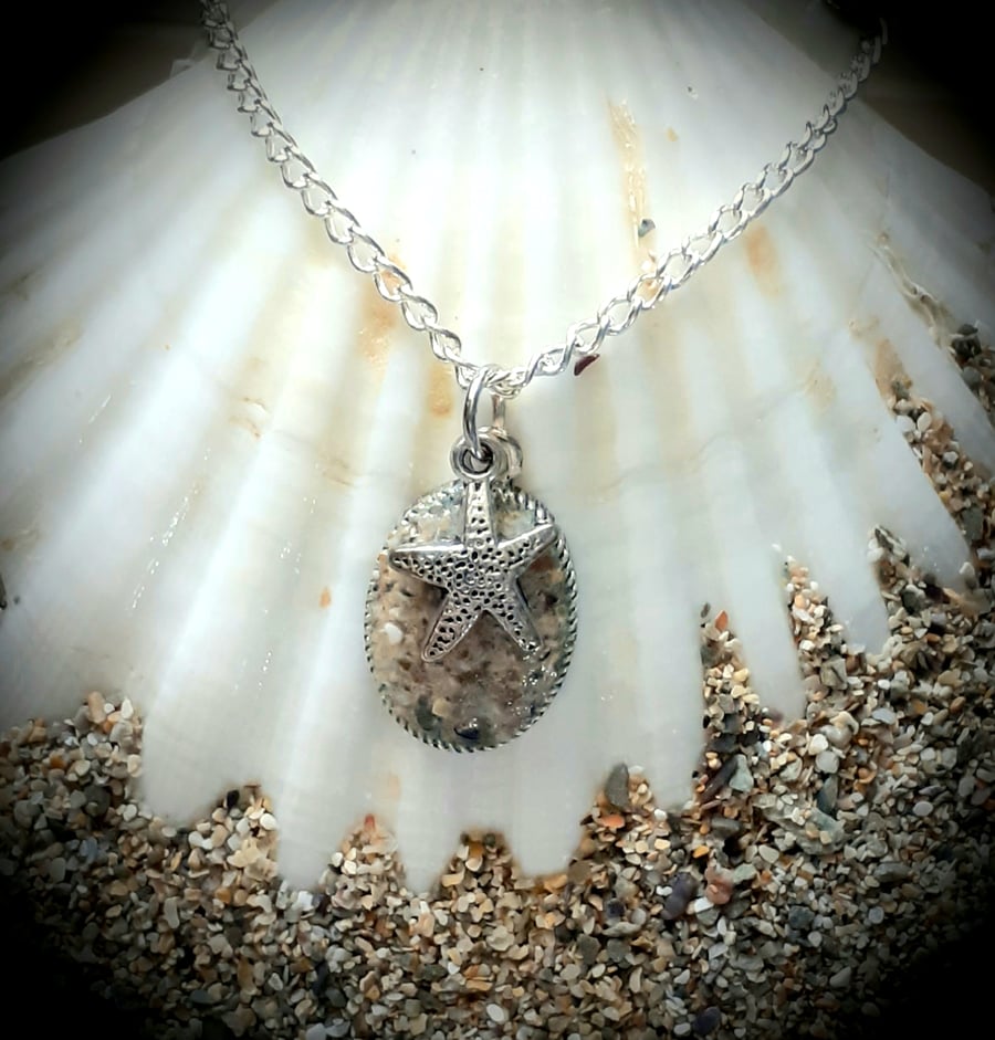 Lusty Glaze beach sand pendant necklace