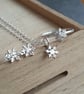Sterling silver snowflake pendant, Tiny festive necklace - Image 5
