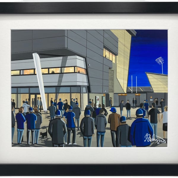 Sale Sharks, AJ Bell Stadium. High Quality Framed Rugby Union Art Print.