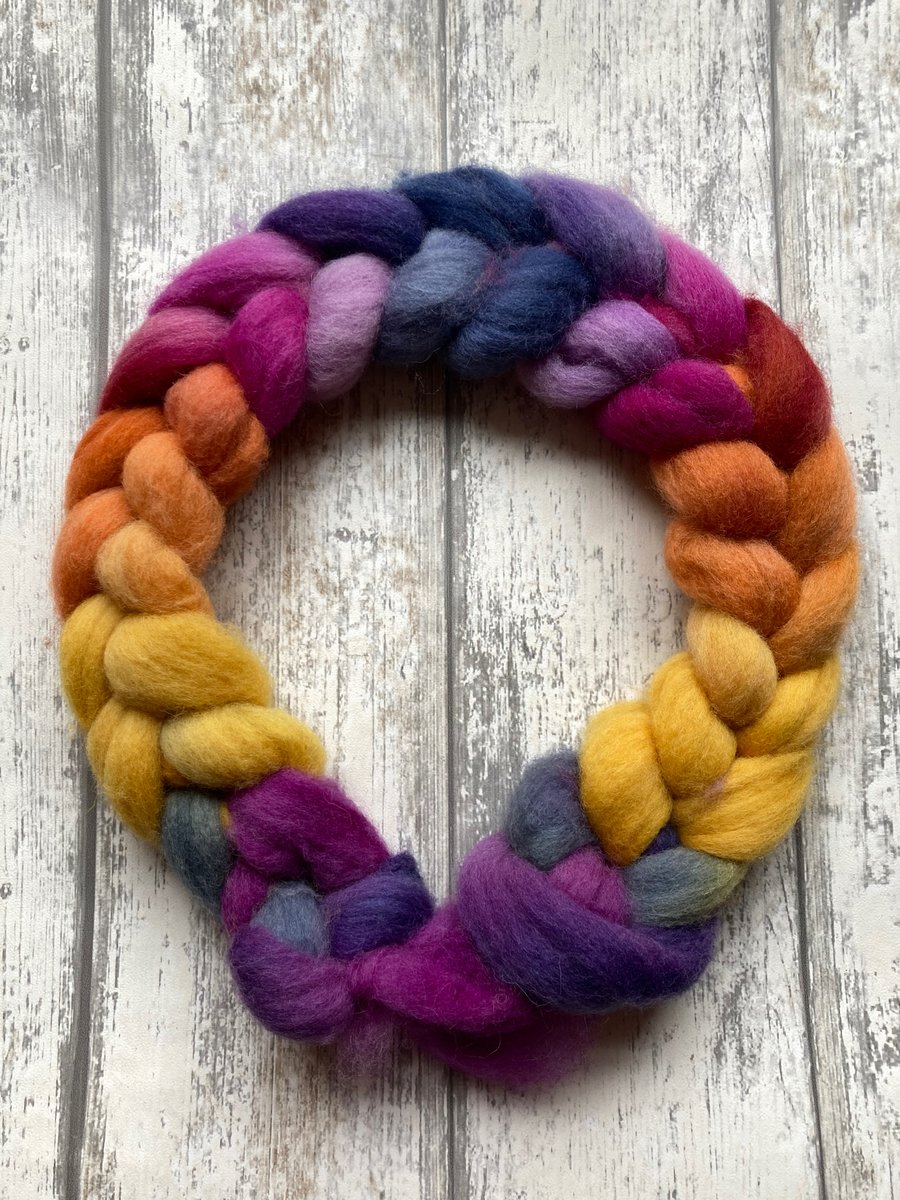 White Shetland Spinning fibre 100g Forever Autumn 