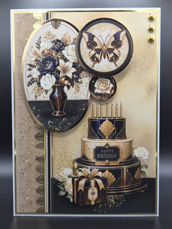 Happy Birthday Art Deco Elegance Birthday Card