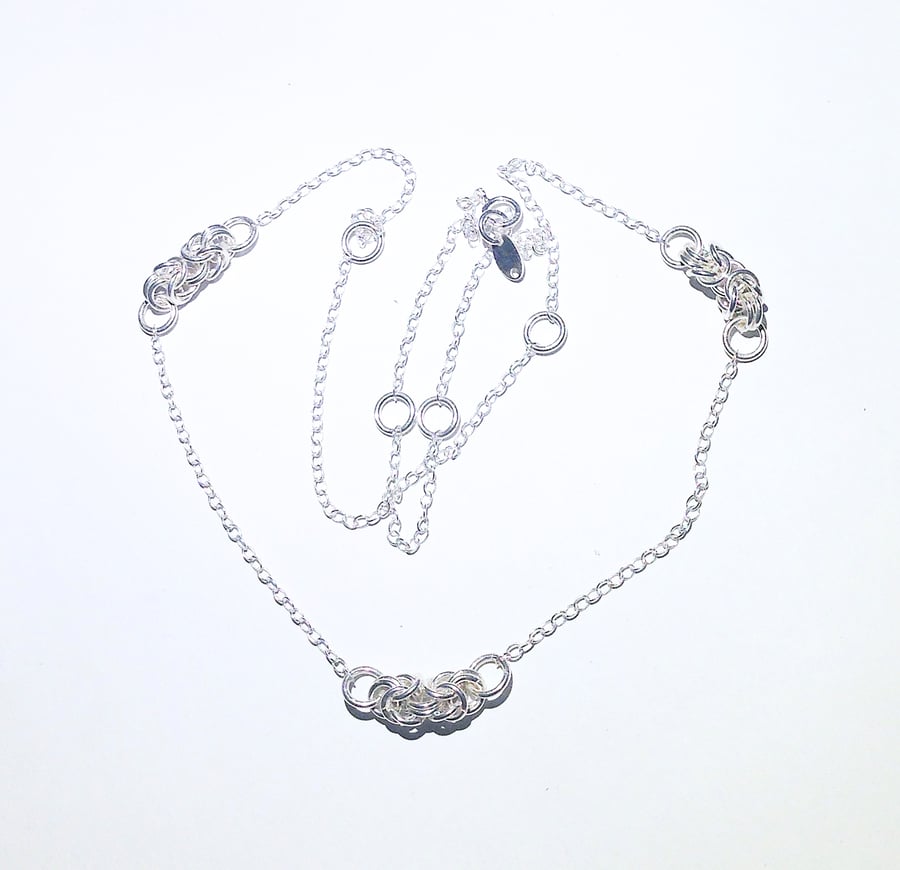 Sterling Silver Byzantine Necklace (NKSSCNCM7) - UK Free Post