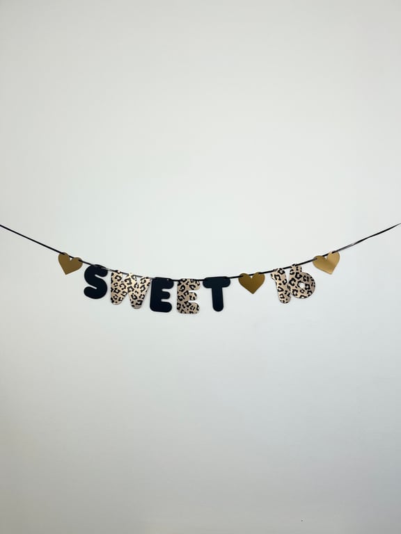16th Leopard Print Sweet 16 Birthday Banner Party Bunting