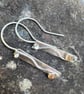Sterling Silver Seaweed Earrings with Citrine Gemstones - Image 7