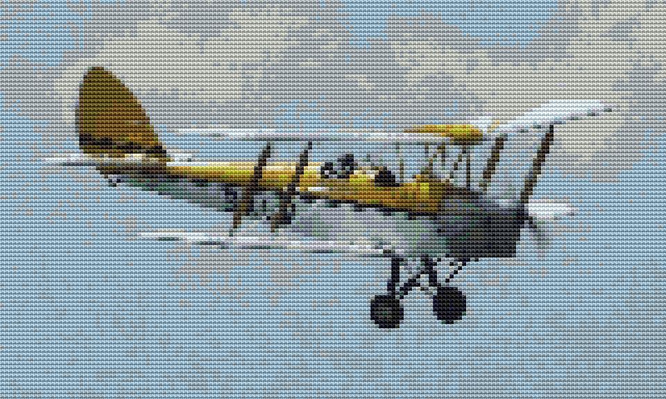 Tiger Moth (plane) cross stitch kit