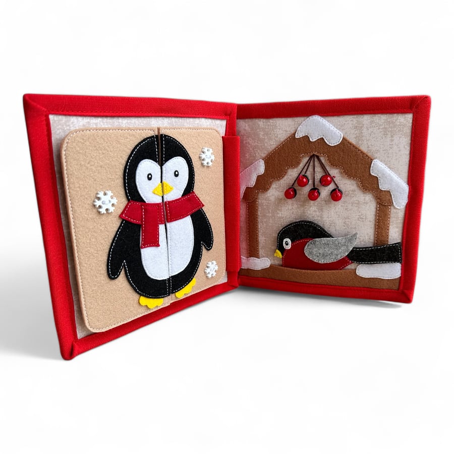Quiet Montessori fabric book Christmas gift boy girl baby kids