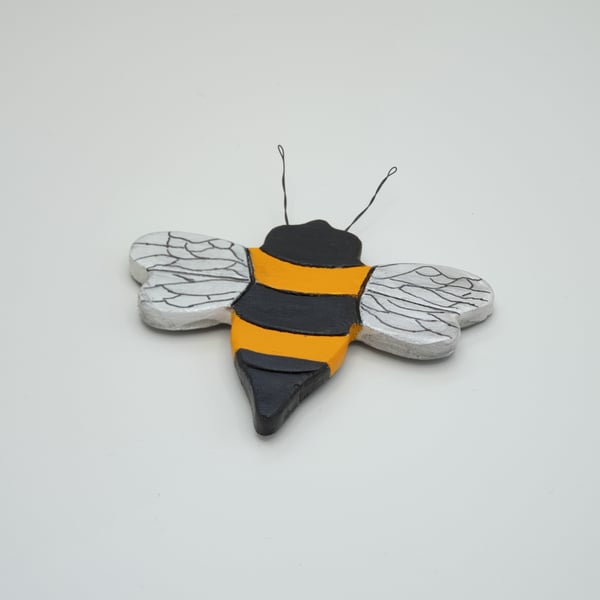 Clay bee fridge magnet, kitchen decor housewarming gift