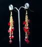 Long Red Cascade Earrings - Image 2