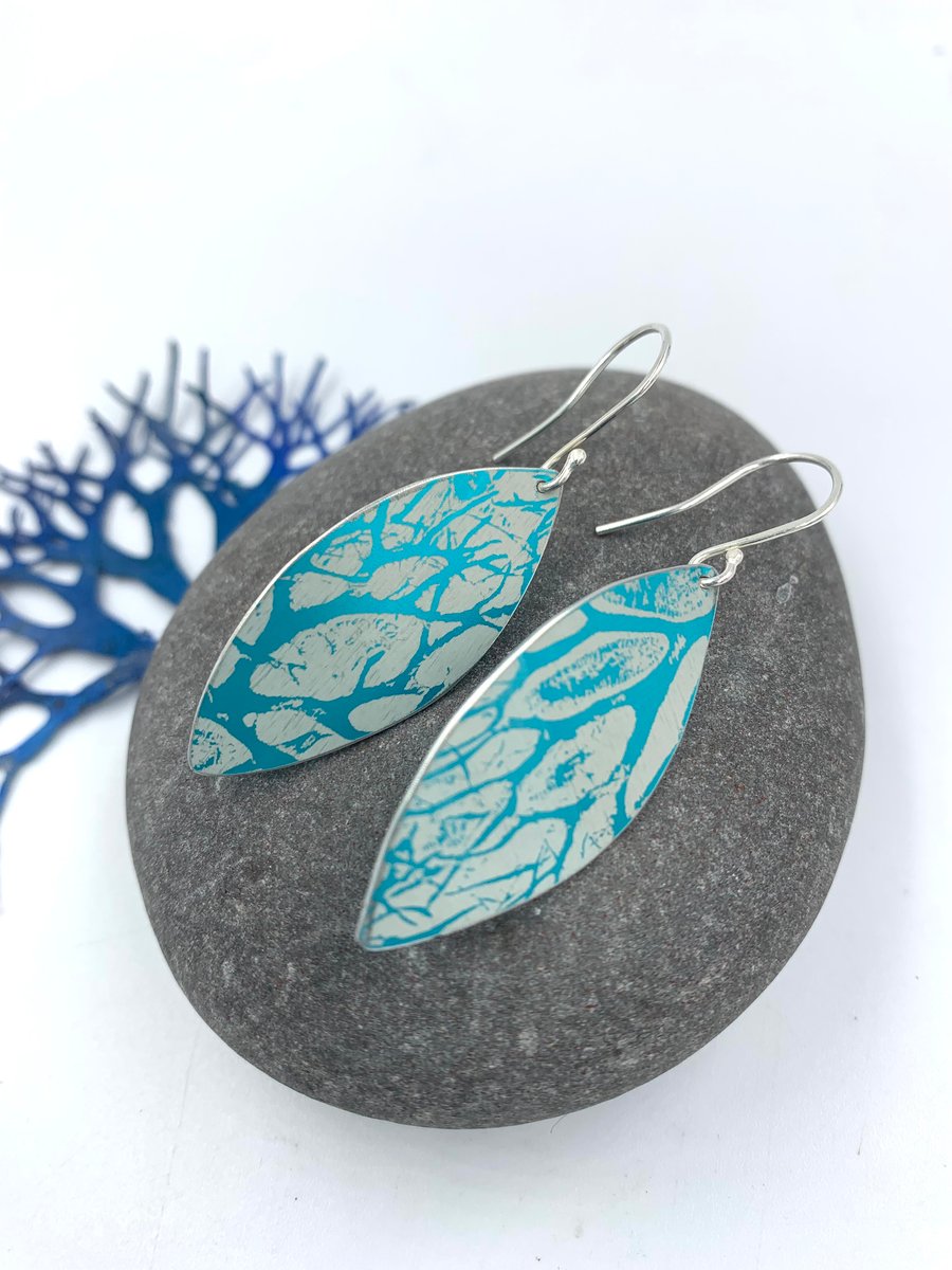 Turquoise seaweed dangly earrings