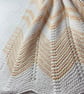 Neutral baby blanket. Hand knitted in 100%cotton - Image 2