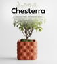 Chesterra Planter Tufted Leather-Look Plant Pot 3D Printed Luxury Home Decor