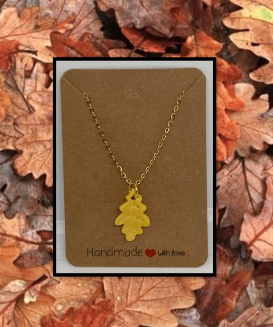 Outlet Fallen oak leaves necklace
