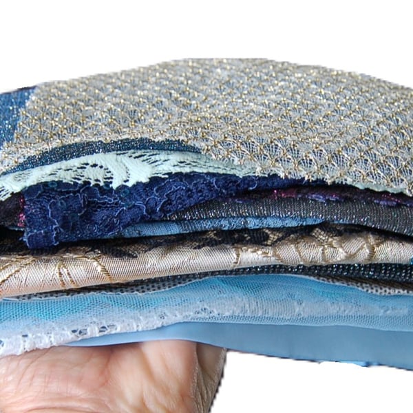 Sparkles and Lace - Upcycled slow stitching pack