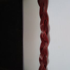 Burgundy Leather Braided Bracelet