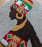 African Kente Woman Rug - Handmade Afrocentric Textile Art - Image 3