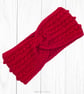 Crochet headband, ear warmer. Red twist ear warmer. Cherry red headband. - Image 7