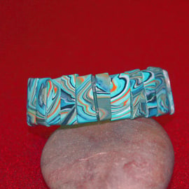 Marbled Turquoise Handmade Tiles Cuff Bracelet