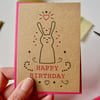Sparkly Birthday Bunny - mini greetings card