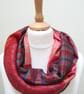 Sari silk double sided infinity scarf. Shades of burnt orange, burgundy, brown,  - Image 6