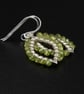 Peridot and sterling silver handmade gemstone leaf earrings : Libra gift - Image 1
