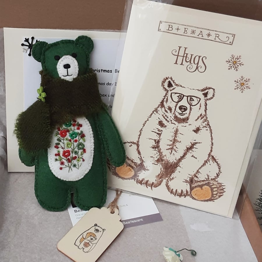 CUSTOM ORDER SOLD. Christmas Teddy Bear letterbox gift, sending bear hugs