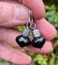 Black onyx and oxidised silver earrings - Image 4