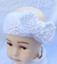 Hand knitted white baby headband