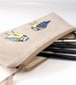 Pencil Case Pouch Handmade Blue Tit Nature Wildlife  - Image 2