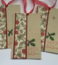 CHRISTMAS GIFT tags ( set of 4) .Winter .Holly . Botanical .Traditional. - Image 2
