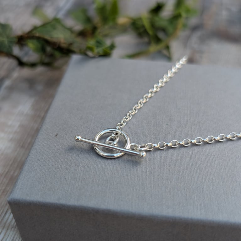 Sterling Silver T Bar Necklace - JBJ2068