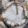 Sea shell bracelet, sea glass bracelet, beach bracelet, handmade bracelet, 