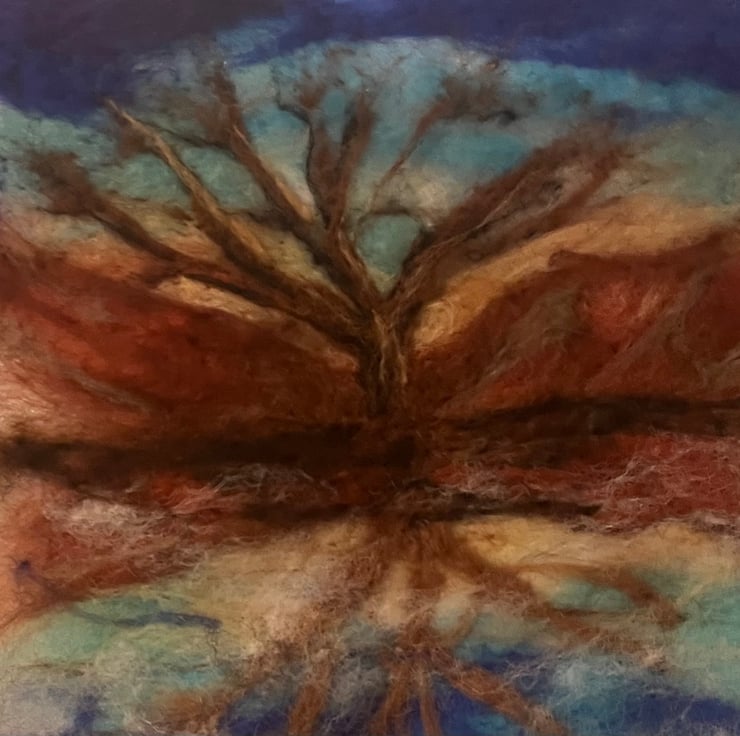 Sepia Tree - Needle Felt Art - Folksy