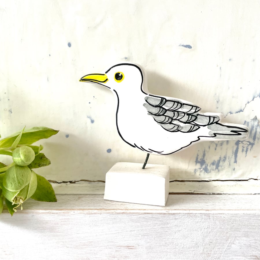 Seagull pottery ornament
