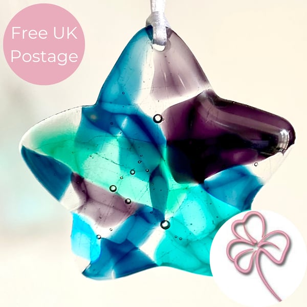 Glass Star Hanging Decoration 