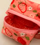 Box pouch small lined in strawberry pink shades small make up bag - Image 4