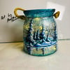 Snow Flurry a hand painted and fired glass lantern by Andrew Jenkins 