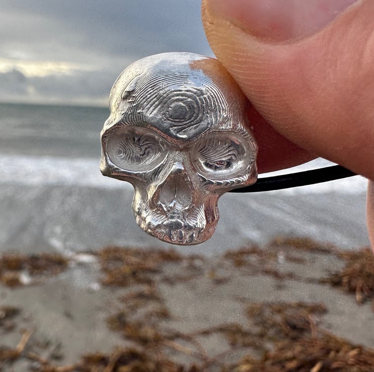 Handmade Realistic Skull Pendant in 999 Silver ... - Folksy