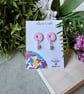 Elegant Blush Pink Twist Hoop & Pearl Earrings