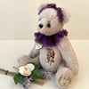 Heirloom artist bear, one of a kind embroidered alpaca mohair teddy bear  