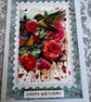 Handmade Vintage Hummingbird and Roses Birthday Card - Image 2