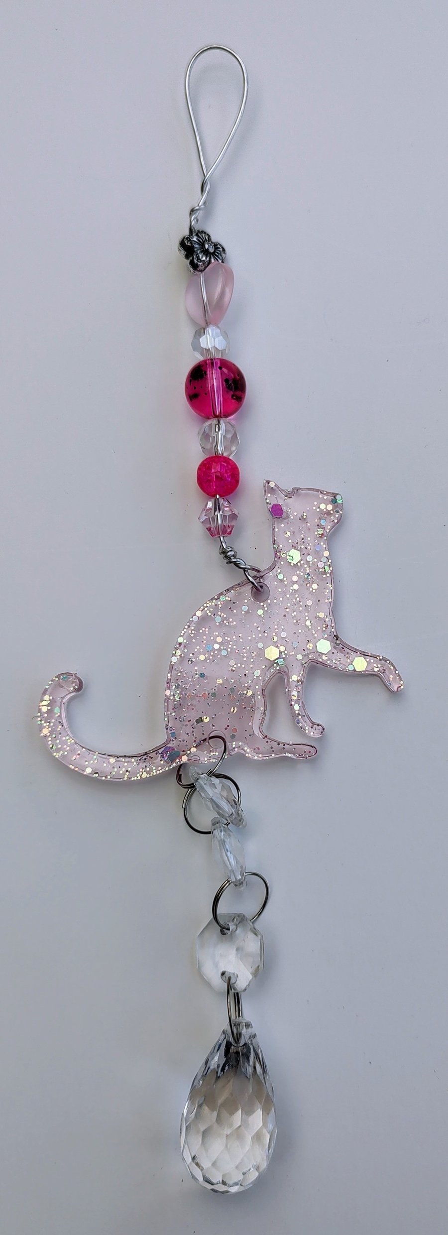 Sparkly Resin Sun Catcher Decoration - Cat 4