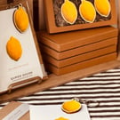 Lemon Wooden Ornament Yellow Fruit Hanging Decoration Summer Kitchen set of 3