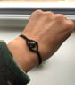 Handmade Evil Eye Bracelet with Green Phantom Quartz Bead Gothic Women bracelet