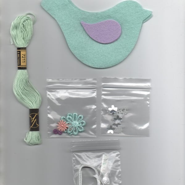 ChrissieCraft creative embellished FELT hanging EASTER BIRDIE kit