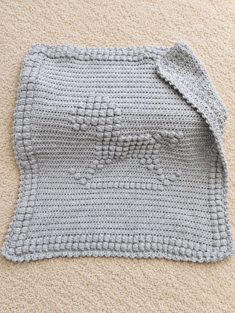 Crochet Rocking horse baby blanket in Grey