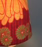 70s Orange Floral LARGO by Sidlaw Textiles VIntage Fabric Lampshade option  - Image 4