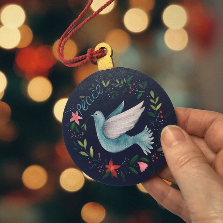 Peace Dove Christmas Tree Hanging Ornament Decoration