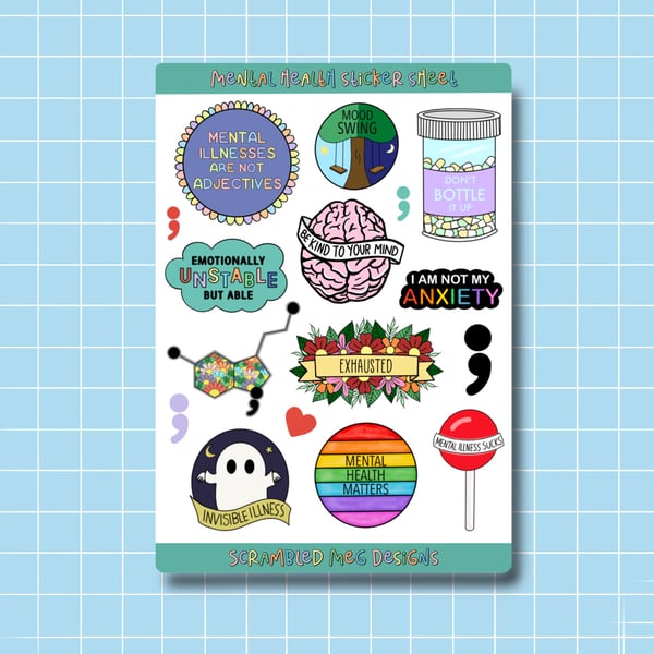 Mental Health Sticker Sheet
