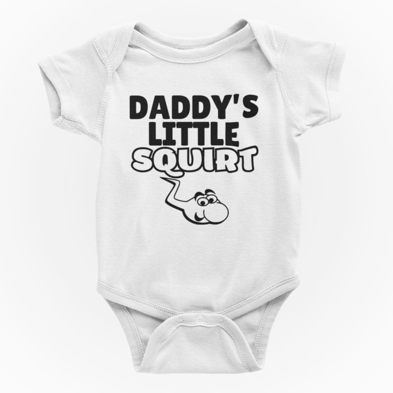 Funny Rude Novelty Shortsleeve Baby Grow - Daddys Little Squirt