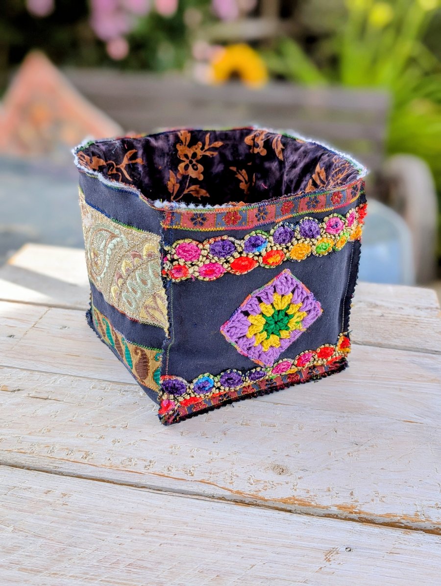Boho Style Fabric Storage Box 